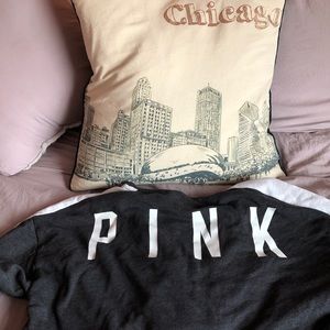 Pink front lace up sweatshirt